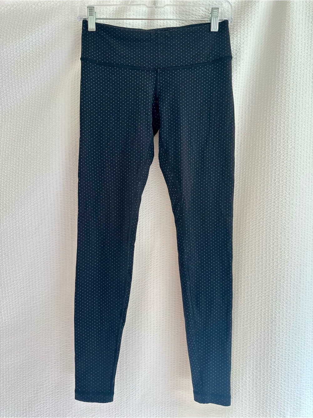 LULULEMON Black White Polka Dot Leggings Full Length Yoga Workout Pants Size 6